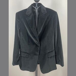 Banana Republic Blazer Jacket black velvet preppy business casual vintage